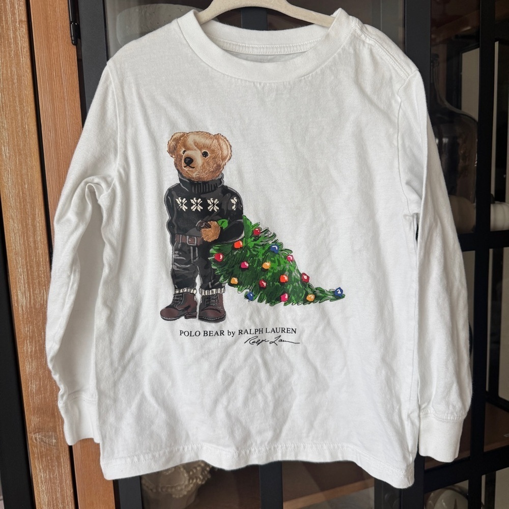 Polo Ralph Lauren teddy bear long sleeve tee Christmas tree sweater toddler boys